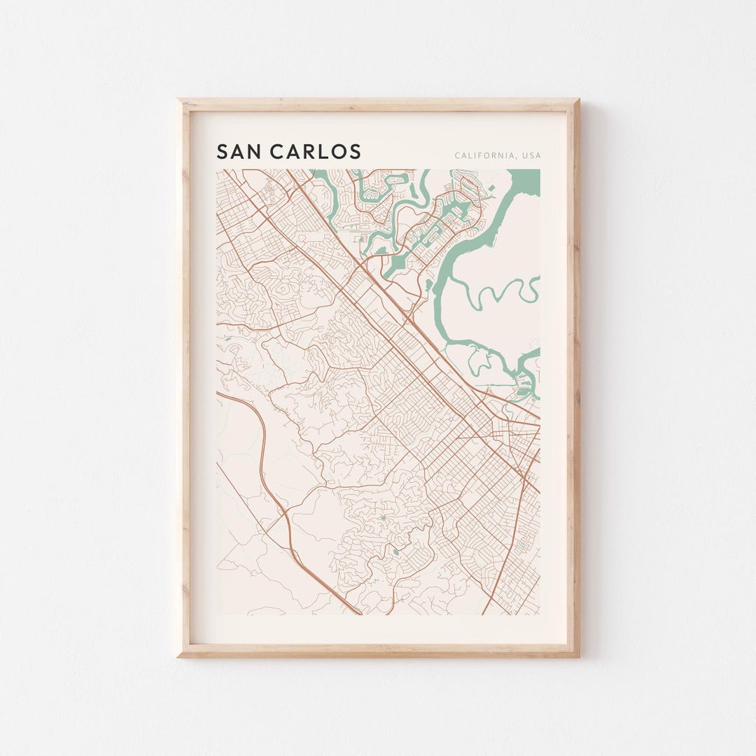San Carlos Map Poster San Carlos Print San Carlos Poster San Carlos Il Brw3 