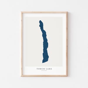 Lago Torch, Stampa Lago Torch, Poster Lago Torch, Arte Lago Torch, Arte murale Lago Torch, Stampa Mappa Lago, Regalo Casa Lago, Stampa Lago, Michigan