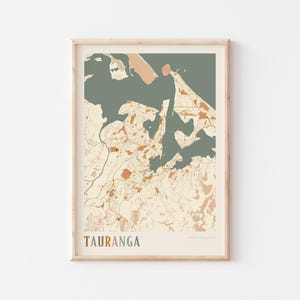 Affiche de carte de Tauranga, art mural Tauranga, carte de Tauranga, affiche de Tauranga, impression de carte de Tauranga, Tauranga Nouvelle-Zélande, art mural bohème