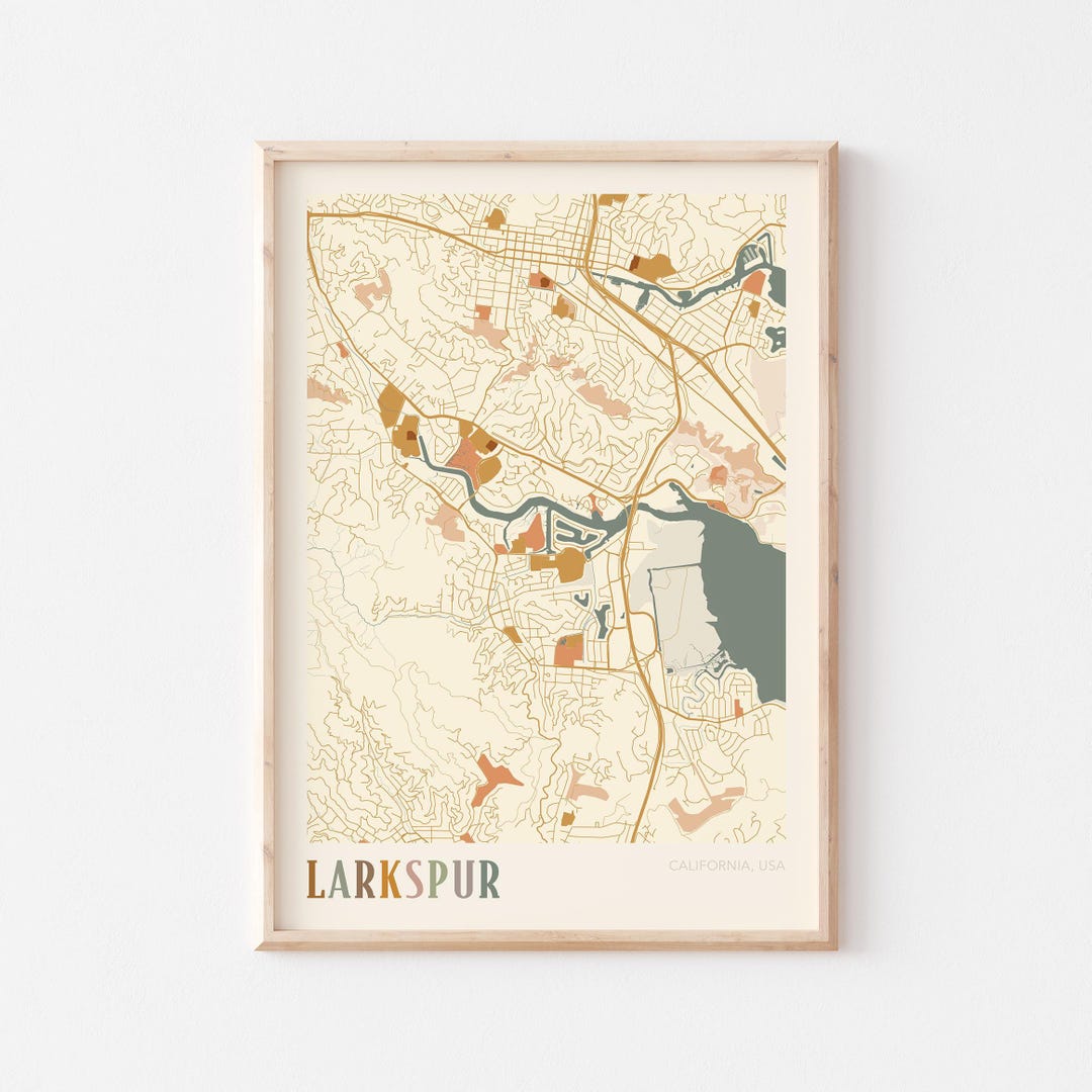 Larkspur Map Poster Larkspur Print Larkspur Poster Larkspur Wall Art Il Orrp 