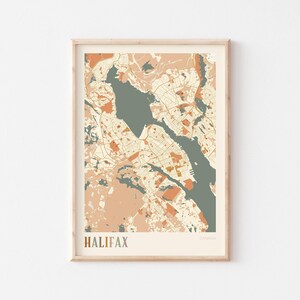 Halifax Nova Scotia kartaposter, Halifax väggkonst, Halifax stadskarta, karta över Halifax, Halifax resetryck, Halifax Kanada, bohemisk väggkonst