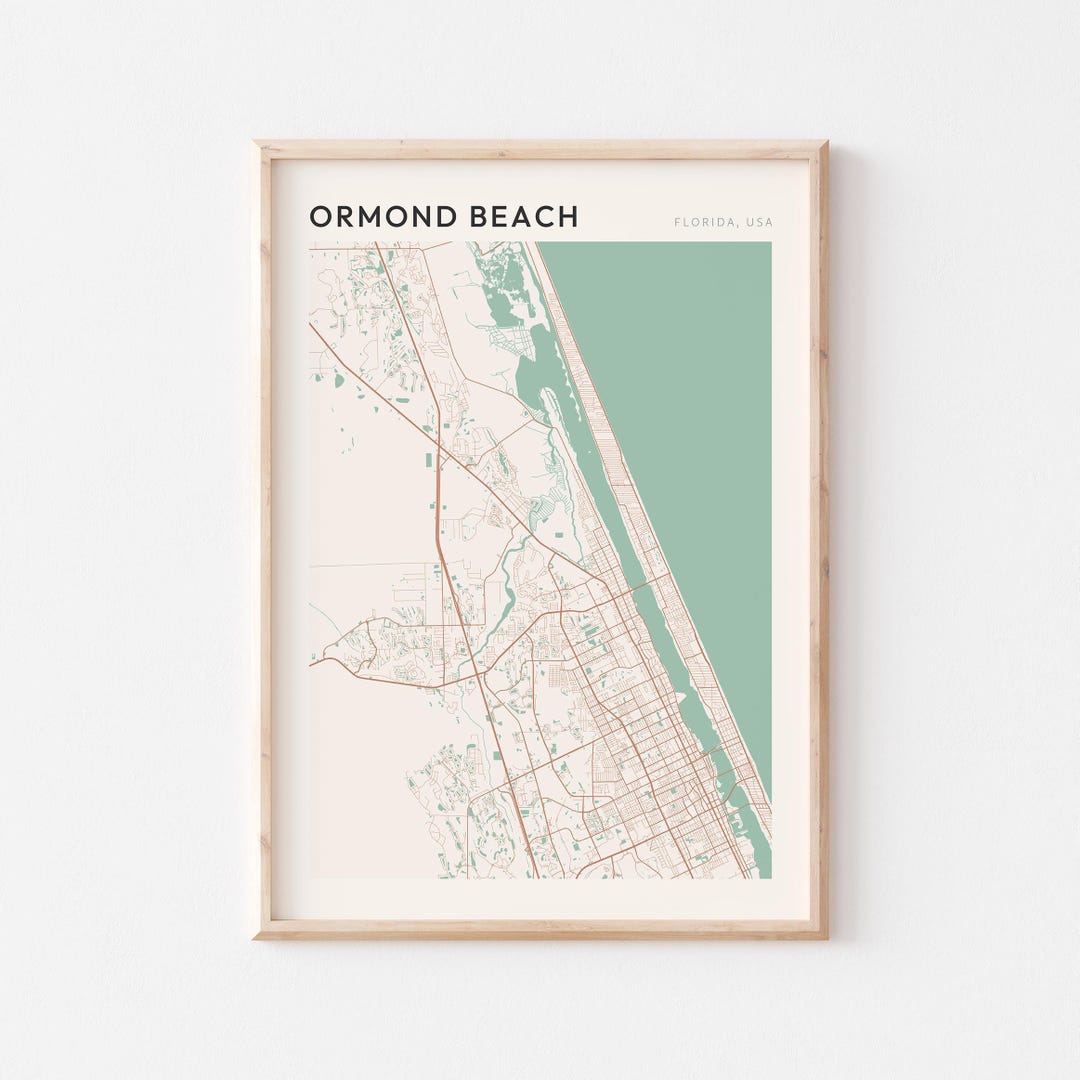Ormod Map Ormond Beach Map Poster, Ormond Beach Print, Ormond Beach Poster ...