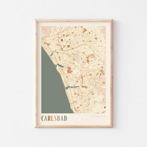 Carlsbad Map Poster, Carlsbad Print, Carlsbad Poster, Carlsbad Wall Art, California, Travel Gift, Boho Decor