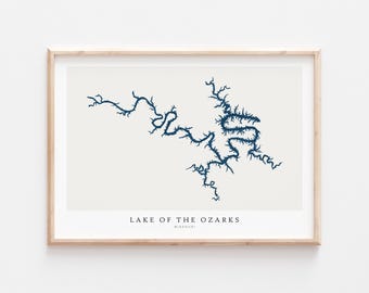 Lake of the Ozarks, Lake of the Ozarks Print, Lake of the Ozarks Poster, Lake of the Ozarks Art, Lake Wall Art, Lake Map Print, Missouri