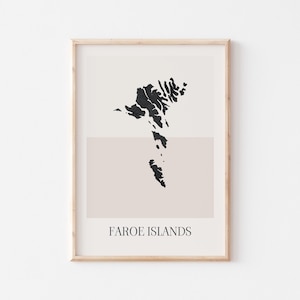 Färöer-Inseln Karte Poster, Färöer-Inseln Drucken, Färöer-Inseln Karte Drucken Minimalistische Boho-Wandkunst, Kunstdruck-Dekor für Zuhause oder Geschenk