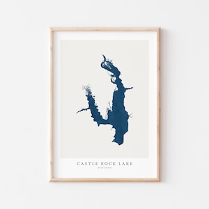 Castle Rock Lake, impression de Castle Rock Lake, affiche de Castle Rock Lake, art de Castle Rock Lake, art mural lac, impression de carte de lac, art de lac, Wisconsin