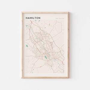 Affiche de carte de Hamilton en Nouvelle-Zélande, art mural Hamilton, carte de Hamilton, affiche de Hamilton, impression de carte de Hamilton, impression de Hamilton, Hamilton en Nouvelle-Zélande