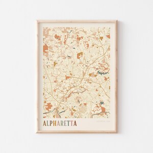 Affiche de carte Alpharetta, impression Alpharetta, affiche Alpharetta, art mural Alpharetta, Géorgie, cadeau de voyage, impression bohème, cadeau grand-père