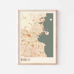 Dublin Map Poster, Dublin Wall Art, Dublin City Map, Map of Dublin, Dublin Map Print, Dublin Travel Print, Dublin Ireland, Boho Wall Art