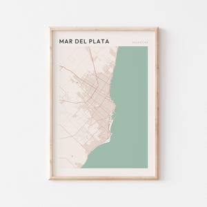 Affiche de carte de Mar Del Plata, impression de Mar Del Plata, affiche de Mar Del Plata, art mural de Mar Del Plata, Argentine, cadeau de voyage, Art minimaliste