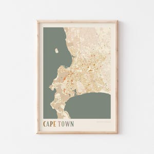 Poster mappa di Città del Capo, stampa di Città del Capo, poster di Città del Capo, arte murale di Città del Capo, Sud Africa, regalo di viaggio, arredamento boho