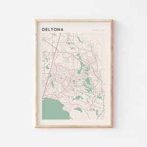 Deltona-kaartposter, Deltona-print, Deltona-poster, Deltona-muurkunst, Deltona-stadskaart, Florida, reiscadeau, muurdecoratie boerderij