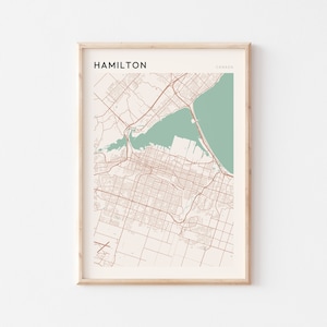 Affiche de carte de Hamilton (Ontario), art mural de Hamilton, affiche de Hamilton, affiche de carte de Hamilton, impression de carte de Hamilton, Hamilton (Ontario)
