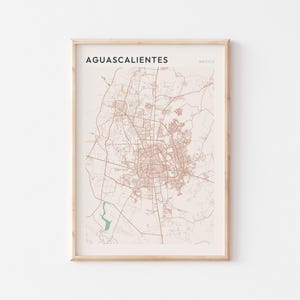 Aguascalientes Map Poster, Aguascalientes Print, Aguascalientes Poster, Aguascalientes Wall Art, Mexico, Travel Gift, Farmhouse Wall Decor