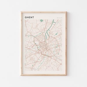 Ghent Map Poster, Ghent Print, Ghent Poster, Ghent Wall Art, Belgium, Travel Gift, Farmhouse Decor