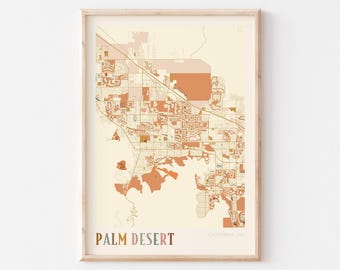 Palm Desert Map Poster, Palm Desert Print, Palm Desert Poster, Palm Desert Wall Art, California, Travel Gift, Boho Poster