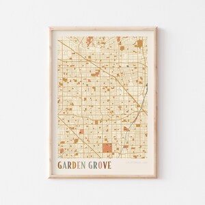 Garden Grove Karte Poster, Garten Grove Druck, Garten Grove Poster, Garten Grove Wandkunst, Kalifornien, Reise Geschenk, Boho Wandkunst, Geschenk für Papa