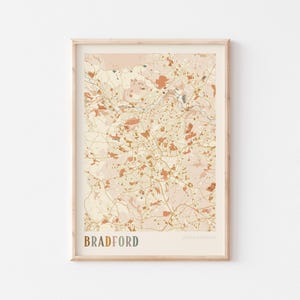 Bradford Karte Poster, Bradford Druck, Bradford Poster, Bradford Wandkunst, Vereinigtes Königreich, Reisegeschenk, Boho Poster