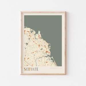 Póster de mapa de Scituate, impresión de Scituate, póster de Scituate, arte de pared de Scituate, Massachusetts, regalo de viaje, impresión boho