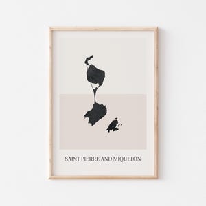 Saint Pierre and Miquelon Map Poster, Saint Pierre and Miquelon Print, Saint Pierre and Miquelon Map Print Minimalist Boho Wall Art