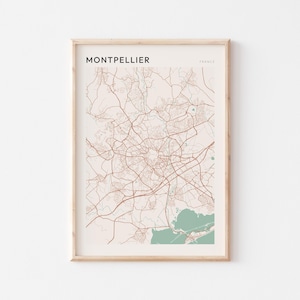 Montpellier Karte Poster, Montpellier Druck, Montpellier Poster, Montpellier Wandkunst, Frankreich, Reisegeschenk, Scandi Poster
