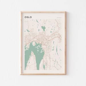 Oslo Map Poster, Oslo Print, Oslo Poster, Oslo Wall Art, Norway, Travel Gift, Scandi Poster