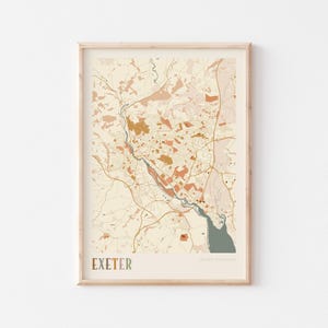 Exeter Map Poster, Exeter Print, Exeter Poster, Exeter Wall Art, United Kingdom, Travel Gift, Boho Poster