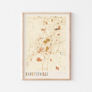 Fayetteville Map Poster, Fayetteville Print, Fayetteville Poster, Fayetteville Wall Art, Arkansas, Travel Gift, Boho Wall Art, Office Art