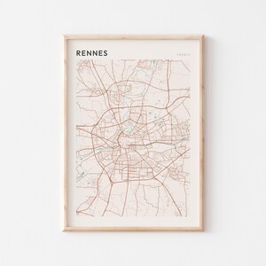 Rennes Map Poster, Rennes Print, Rennes Poster, Rennes Wall Art, France, Travel Gift, Scandi Poster