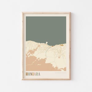 Honiara Karte Poster, Honiara Wandkunst, Honiara Karte, Honiara Poster, Honiara Karte Druck, Honiara Druck, Honiara Salomonen, Boho Wandkunst