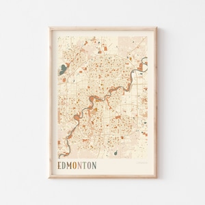 Edmonton-kaartposter, Edmonton-muurkunst, stadskaart Edmonton, Edmonton-muurkunst, Edmonton-kaartafdruk, Edmonton, Canada, Boho-kunst aan de muur