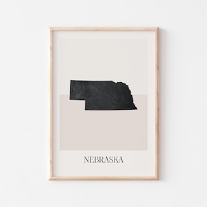 Póster de mapa de Nebraska, impresión de Nebraska, impresión de mapa de Nebraska, arte de pared bohemio minimalista, impresión artística de Nebraska para decoración del hogar o regalo
