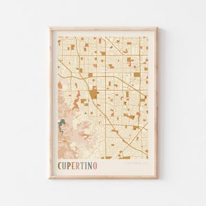 Cupertino Map Poster, Cupertino Print, Cupertino Poster, Cupertino Wall Art, California, Travel Gift, Boho Wall Art, Gift Boyfriend