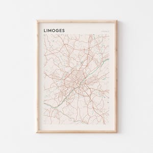 Limoges Karte Poster, Limoges Druck, Limoges Poster, Limoges Wandkunst, Frankreich, Reisegeschenk, Scandi Poster