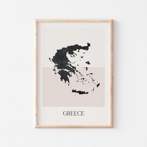 Greece Map Poster, Greece Print, Greece Map Print Minimalist Boho Wall Art, Greece Art Print Decor For Home or Gift