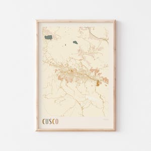 Cusco Map Poster, Cusco Print, Cusco Poster, Cusco Wall Art, Peru, Travel Gift, Boho Decor