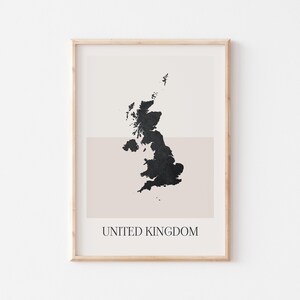 Verenigd Koninkrijk kaart poster, Verenigd Koninkrijk afdrukken, Verenigd Koninkrijk kaart afdrukken minimalistische boho kunst aan de muur, Verenigd Koninkrijk decor voor thuis of cadeau