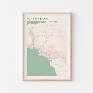 Port of Spain Karte Poster, Port of Spain Karte Poster, Port of Spain Karte, Port of Spain Wandkunst, Port of Spain Wandkunst, Trinidad und Tobago, Reisegeschenk, Bauernhaus Kunst