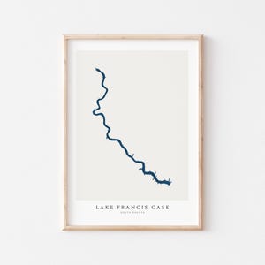 Lake Francis Case, Stampa Lake Francis Case, Poster Lake Francis Case, Arte Lake Francis Case, Stampa mappa del lago, Regalo casa sul lago, Dakota del Sud