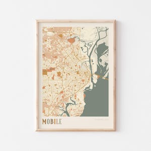 Affiche carte mobile, impression mobile, affiche mobile, oeuvre d'art murale pour mobile, Alabama, cadeau de voyage, art mural bohème