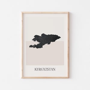 Kyrgyzstan Map Poster, Kyrgyzstan Print, Kyrgyzstan Map Print Minimalist Boho Wall Art, Kyrgyzstan Art Print Decor For Home or Gift