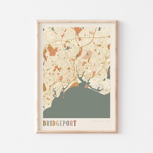 Bridgeport Map Poster, Bridgeport Print, Bridgeport Poster, Bridgeport Wall Art, Connecticut, Travel Gift, Boho Print, Gift for Realtor