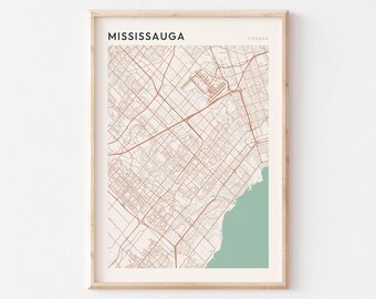 Mississauga Map Poster, Mississauga Wall Art, Mississauga Poster, Mississauga Art Print, Mississauga Download, Mississauga Ontario Canada