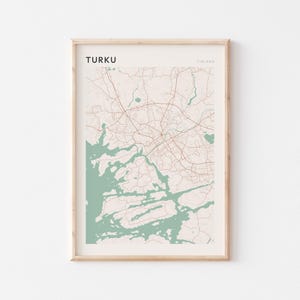 Affiche de carte de Turku, impression de Turku, affiche de Turku, art mural Turku, Finlande, cadeau de voyage, décoration de ferme