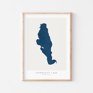 Lago Conneaut, Stampa del Lago Conneaut, Poster del Lago Conneaut, Arte del Lago Conneaut, Stampa della mappa del lago, Regalo per casa sul lago, Stampa del lago, Pennsylvania