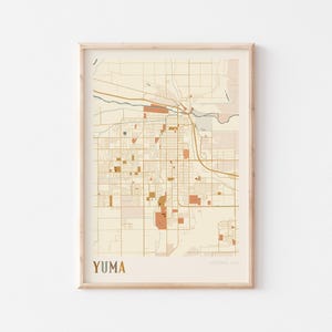 Affiche de carte Yuma, impression Yuma, affiche Yuma, art mural Yuma, Arizona, cadeau de voyage, art mural bohème, affiche ville natale