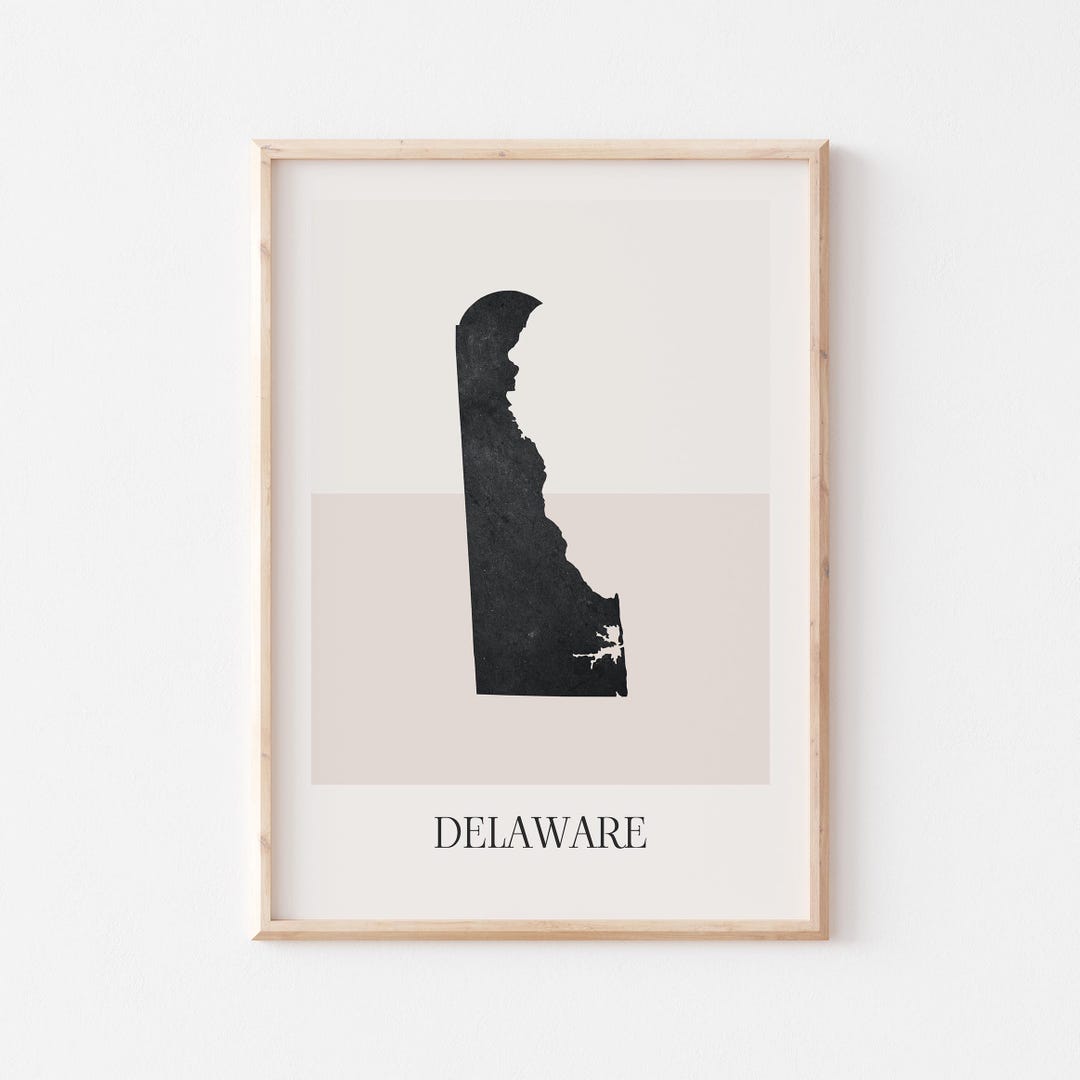 Delaware Design Delaware Map Poster, Delaware Print, Delaware Map Print Minimalist Boho ...
