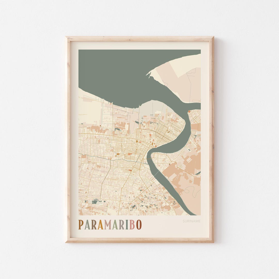 Paramaribo Map Poster, Paramaribo Print, Paramaribo Poster, Paramaribo ...