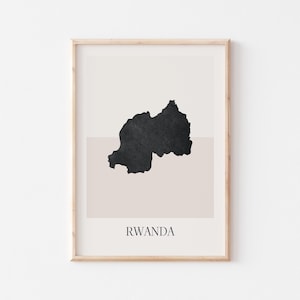 Poster mappa Ruanda, stampa Ruanda, stampa mappa Ruanda, arte murale minimalista Boho, stampa artistica Ruanda, decorazione per la casa o come regalo