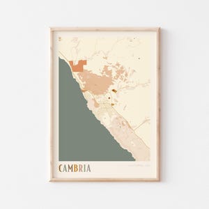 Cambria Map Poster, Cambria Print, Cambria Poster, Cambria Wall Art, California, Travel Gift, Boho Decor